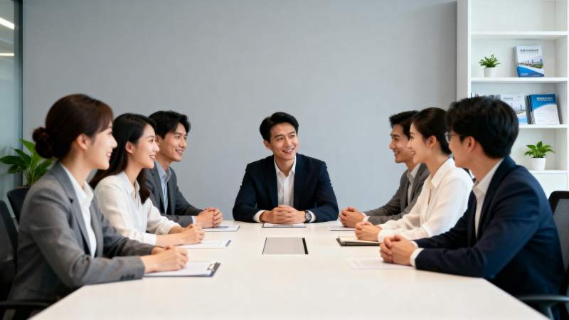 商务会议讨论中图片