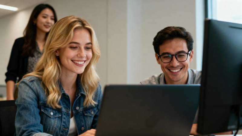 同事协作办公场景图片