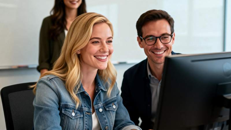 职场欢笑瞬间图片