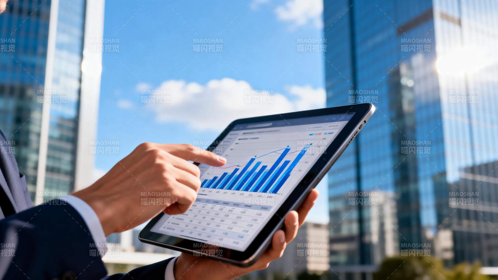 商务人士分析数据图片