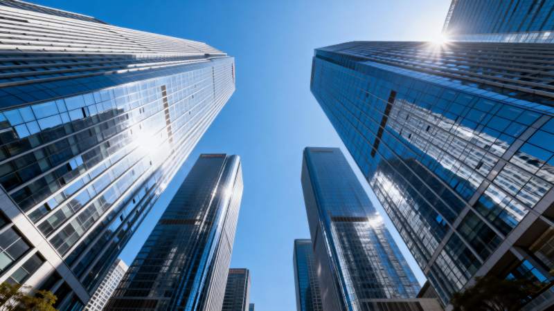 摩天大楼仰视图图片