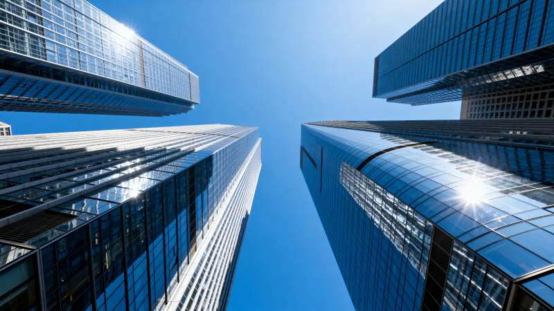 摩天大楼仰视图图片