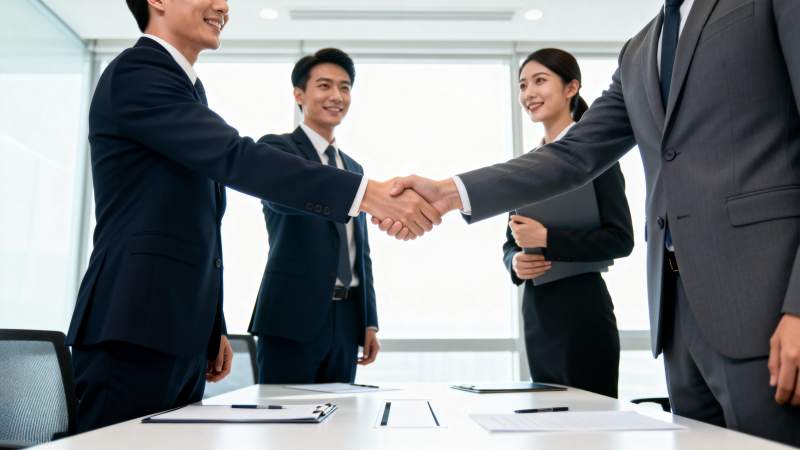 商务握手合作瞬间图片