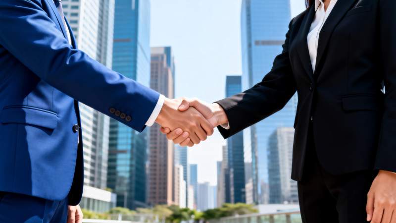 商务握手合作双赢图片