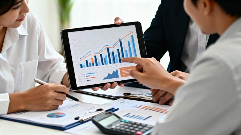 团队分析财务数据图片