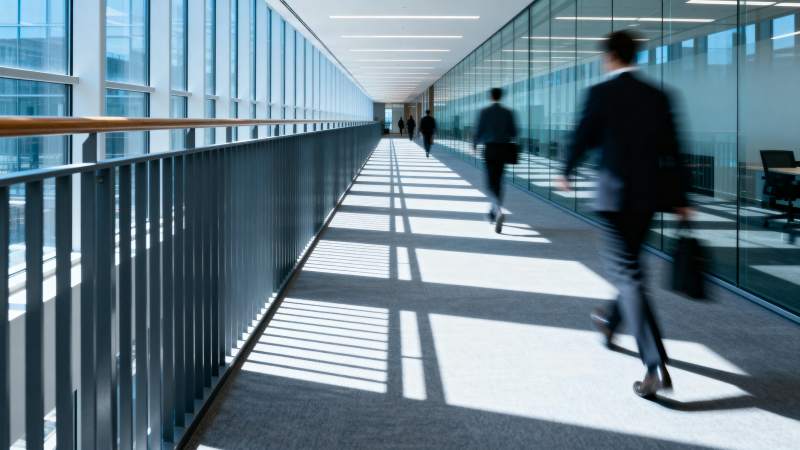 现代办公走廊行影图片