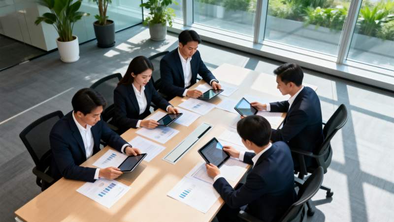 商务会议讨论中图片