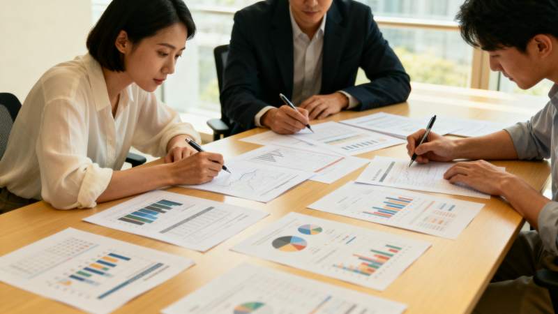 团队讨论数据分析图片