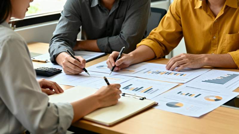 团队讨论数据分析图片