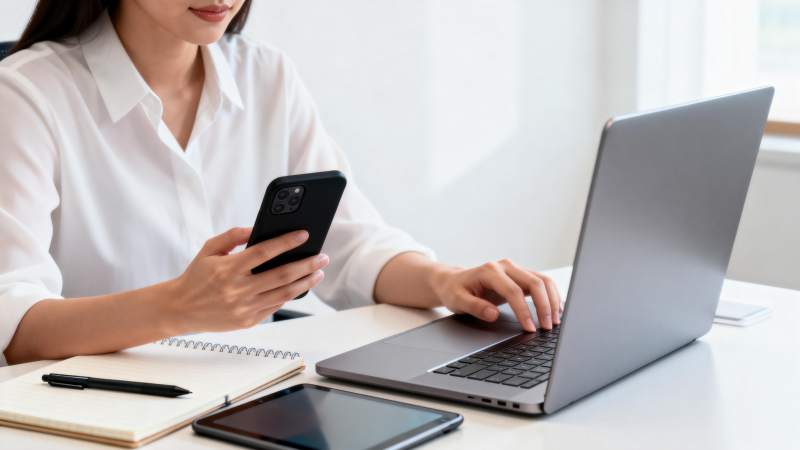 办公桌前专注工作图片