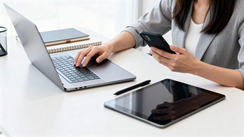 办公桌前专注工作图片