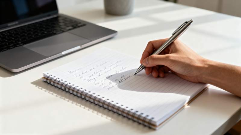 专注书写笔记图片