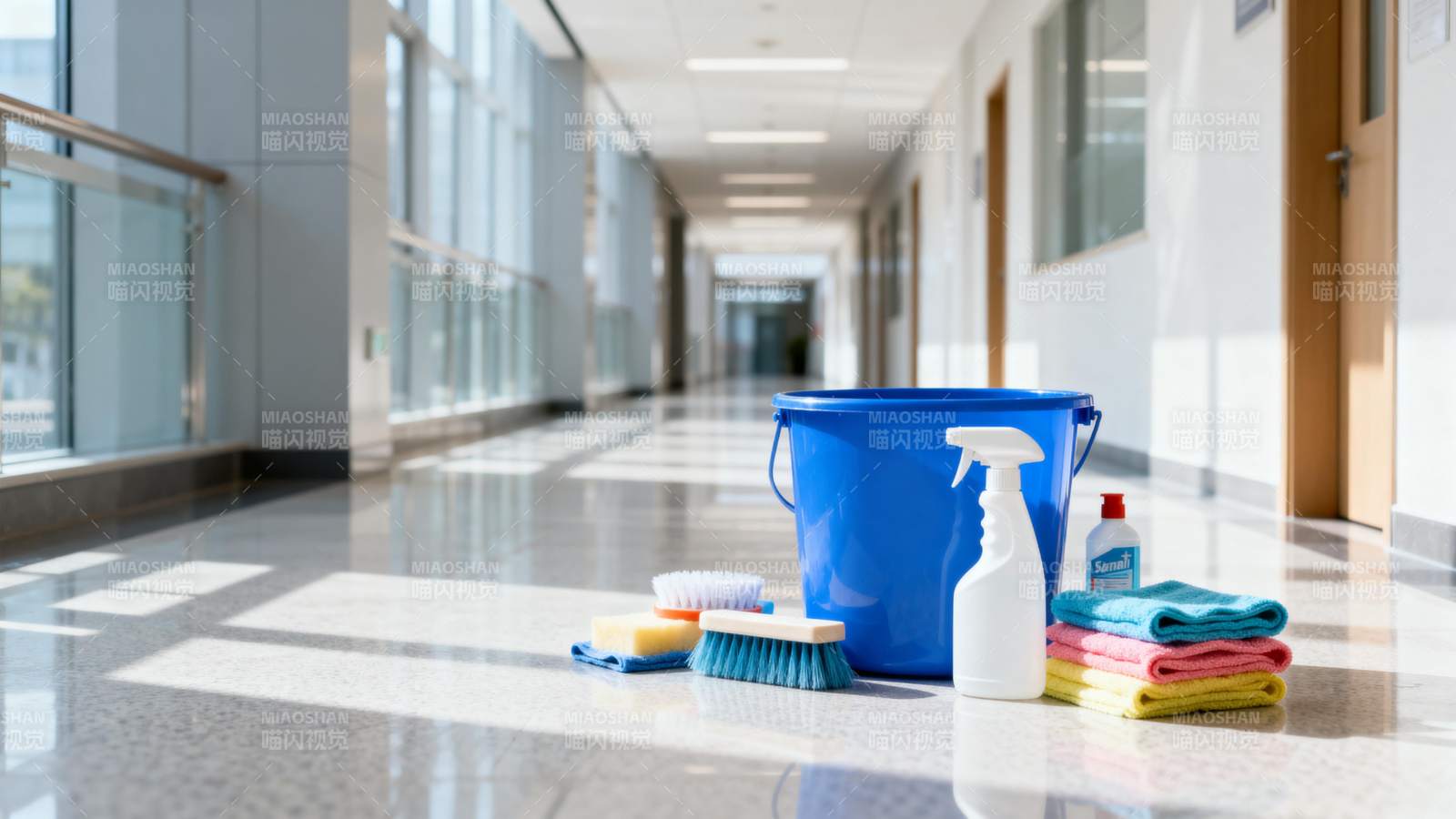 清洁工具整齐摆放图片