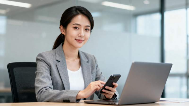 职场女性专注工作图片