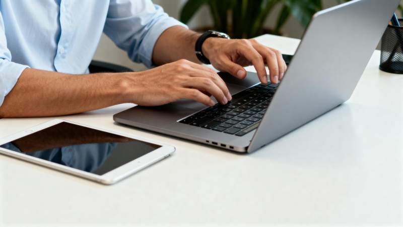 办公桌前专注工作图片