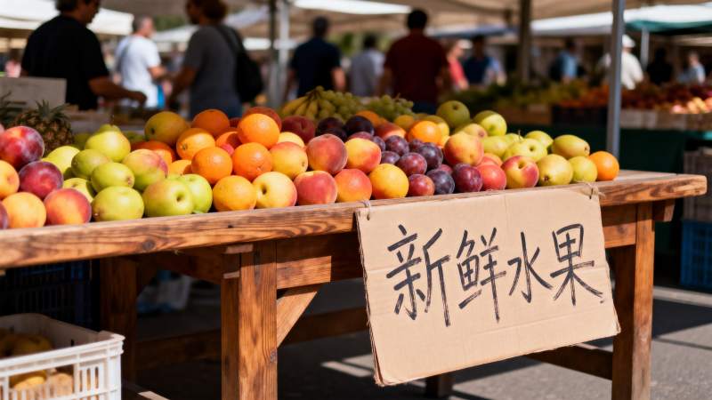 新鲜水果摊图片