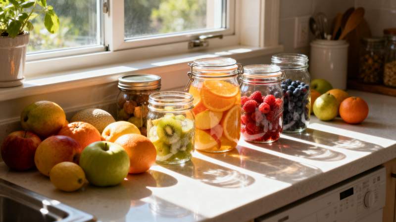 阳光下的水果盛宴图片