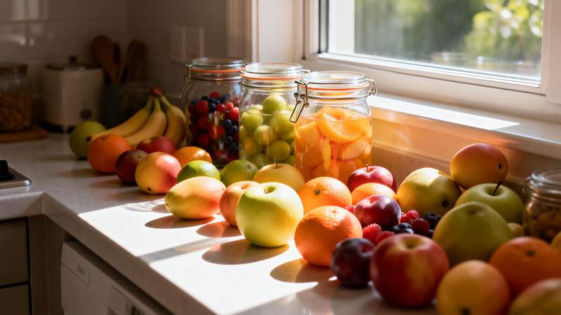 窗边水果盛宴图片