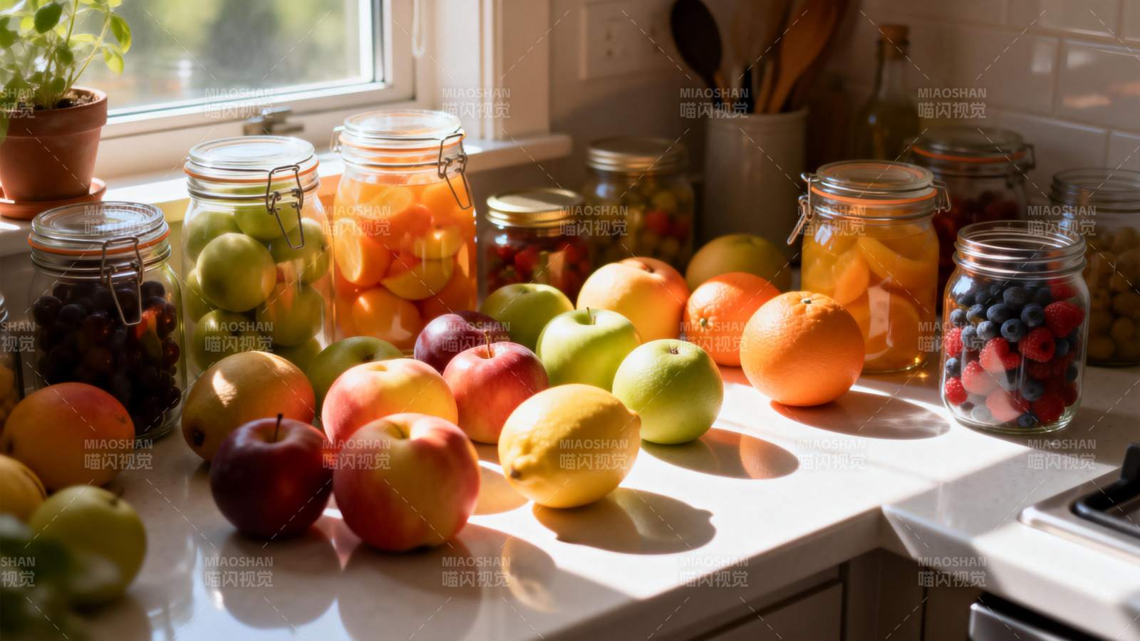 阳光下的水果盛宴图片