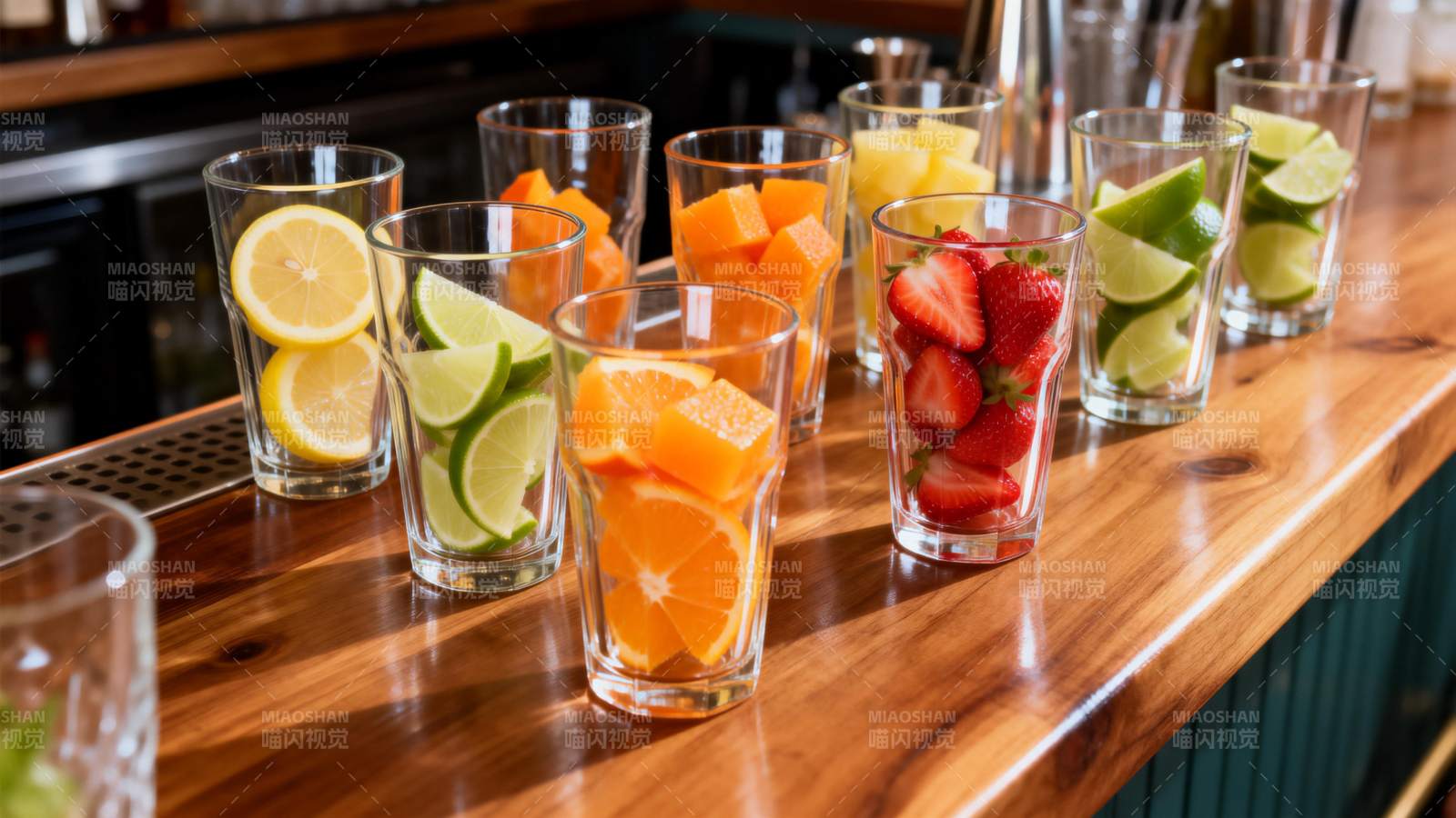 水果饮品排列图图片