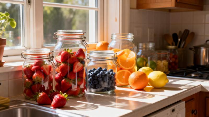 水果罐头厨房静物图片