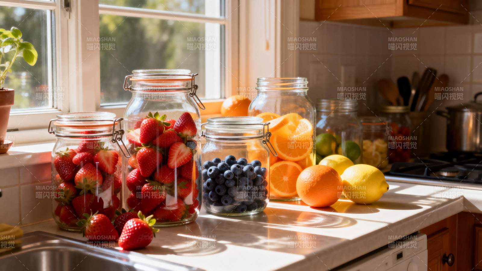 水果罐头厨房静物图片
