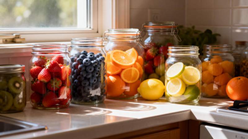 水果罐头满桌图片