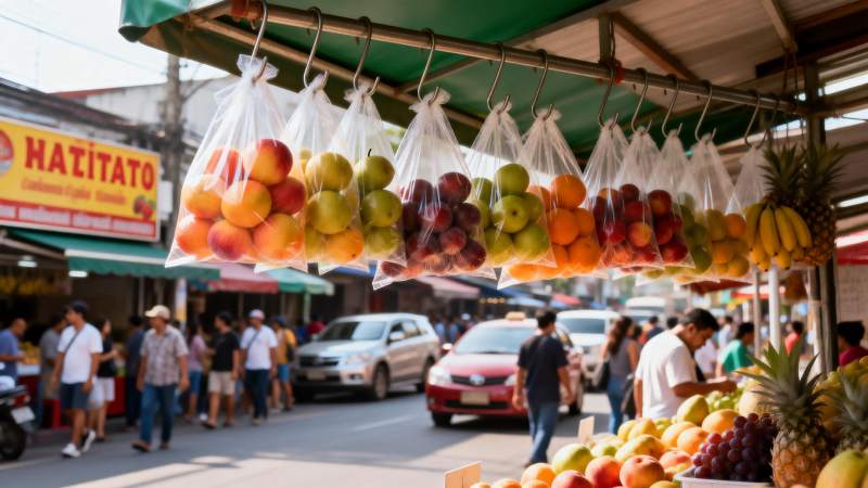 水果市场热闹景象图片