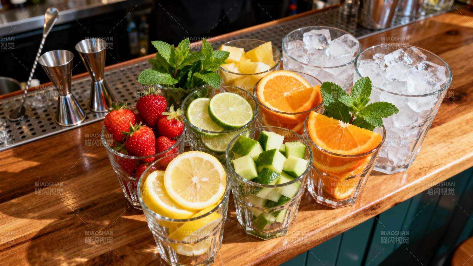 水果鸡尾酒准备中图片