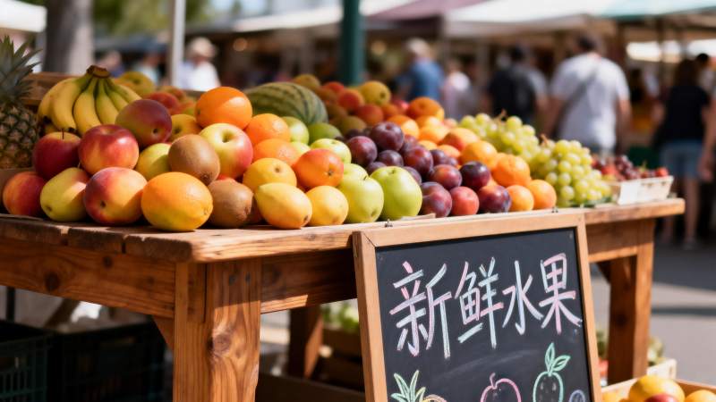 新鲜水果摊图片