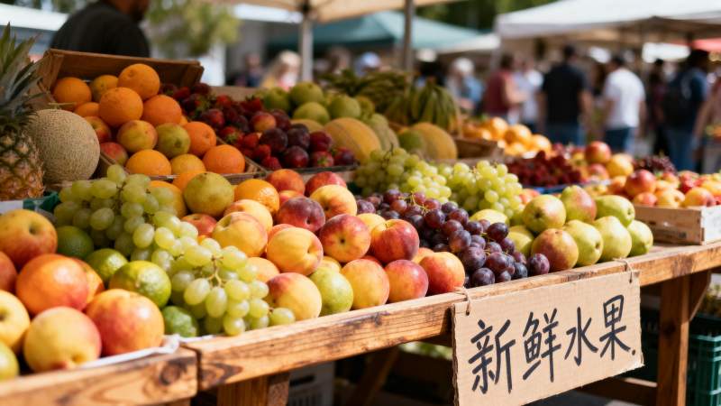 新鲜水果摊图片