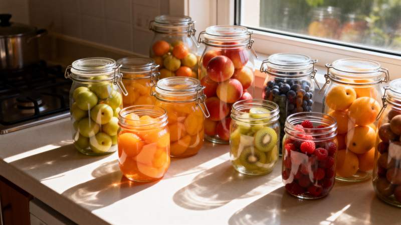 果酱罐头阳光下图片