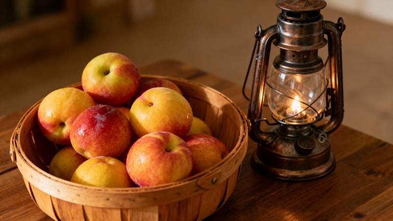 苹果与煤油灯图片