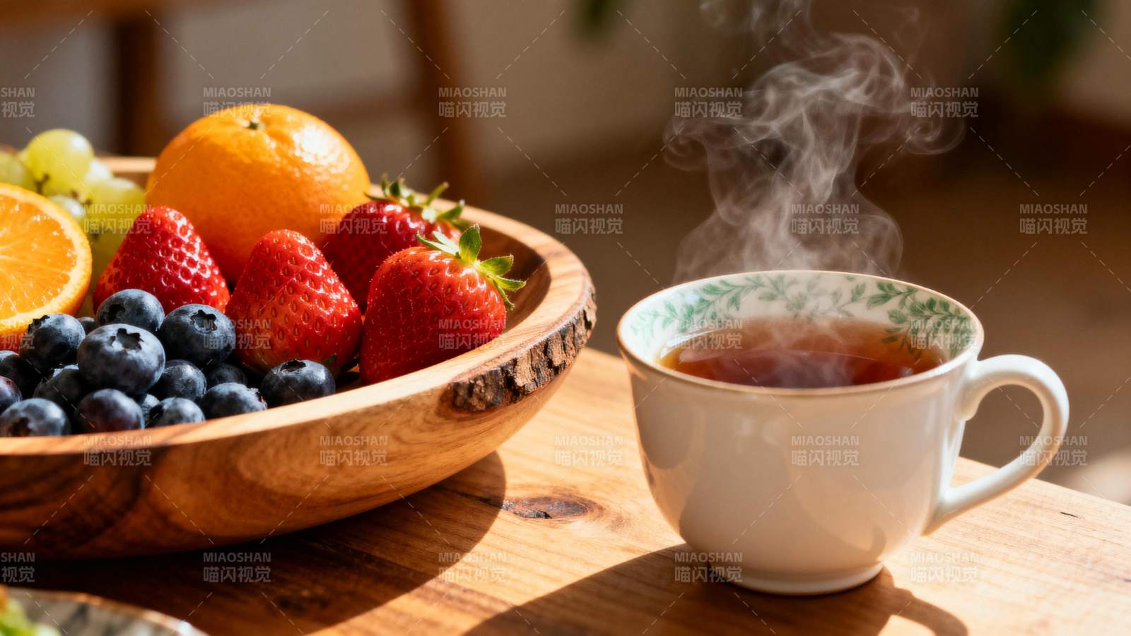 水果与热茶图片