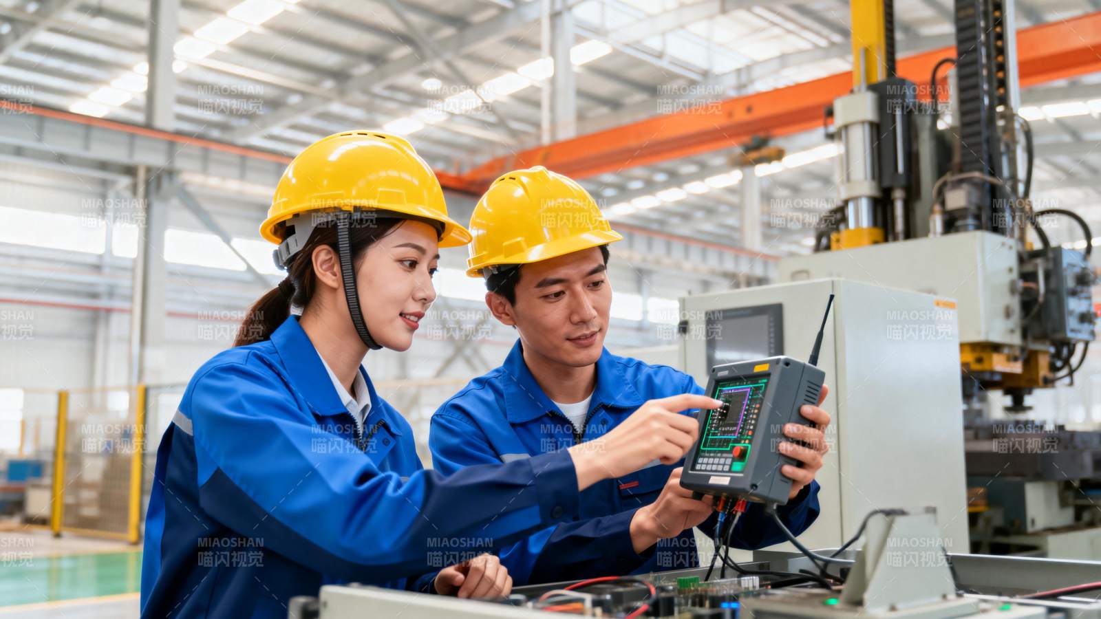 工厂工人操作设备图片