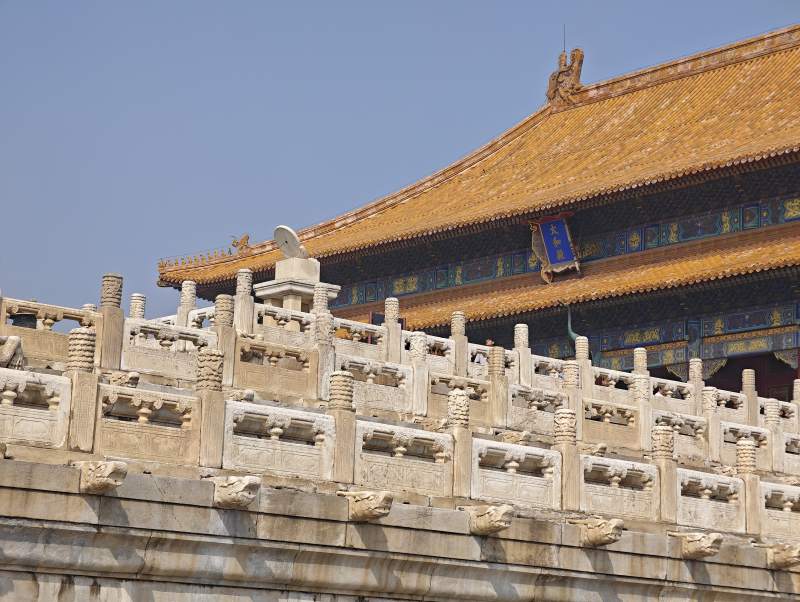 故宫金顶与石栏图片