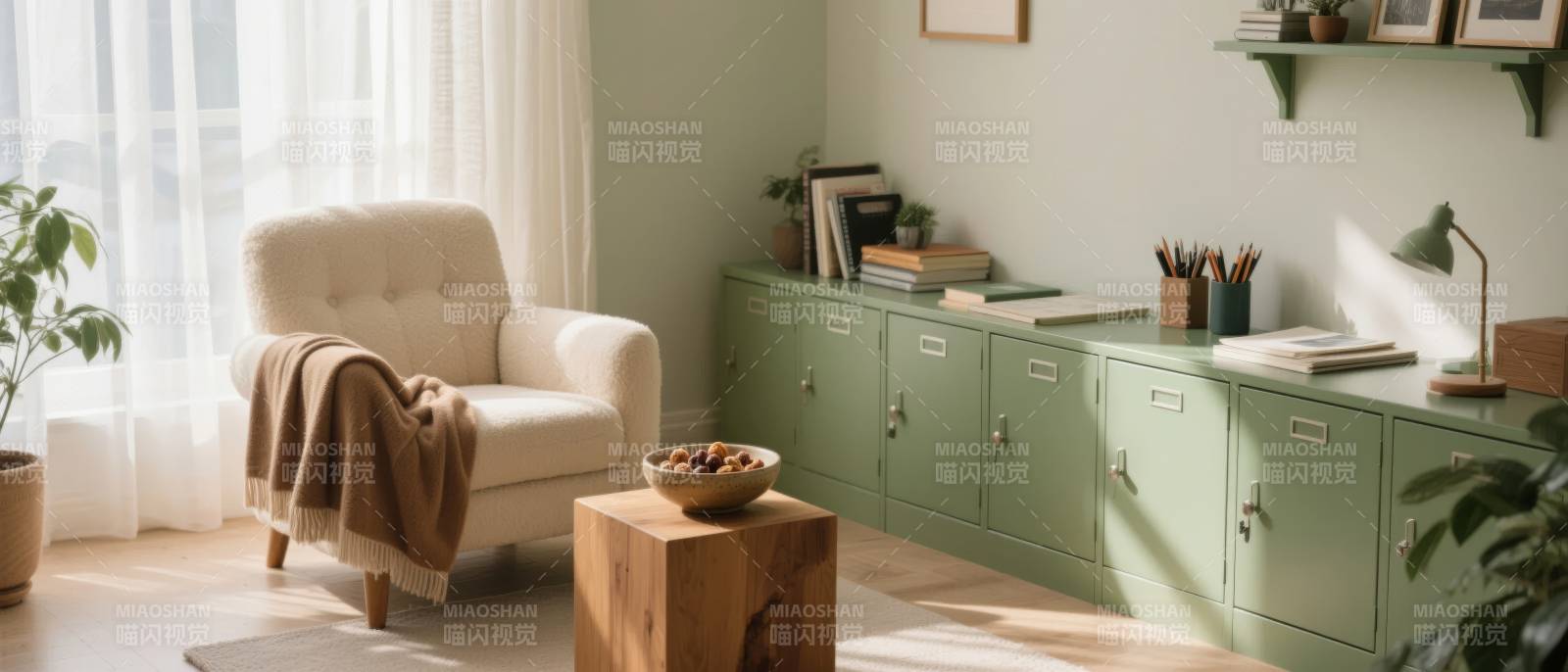 温馨书房一角图片