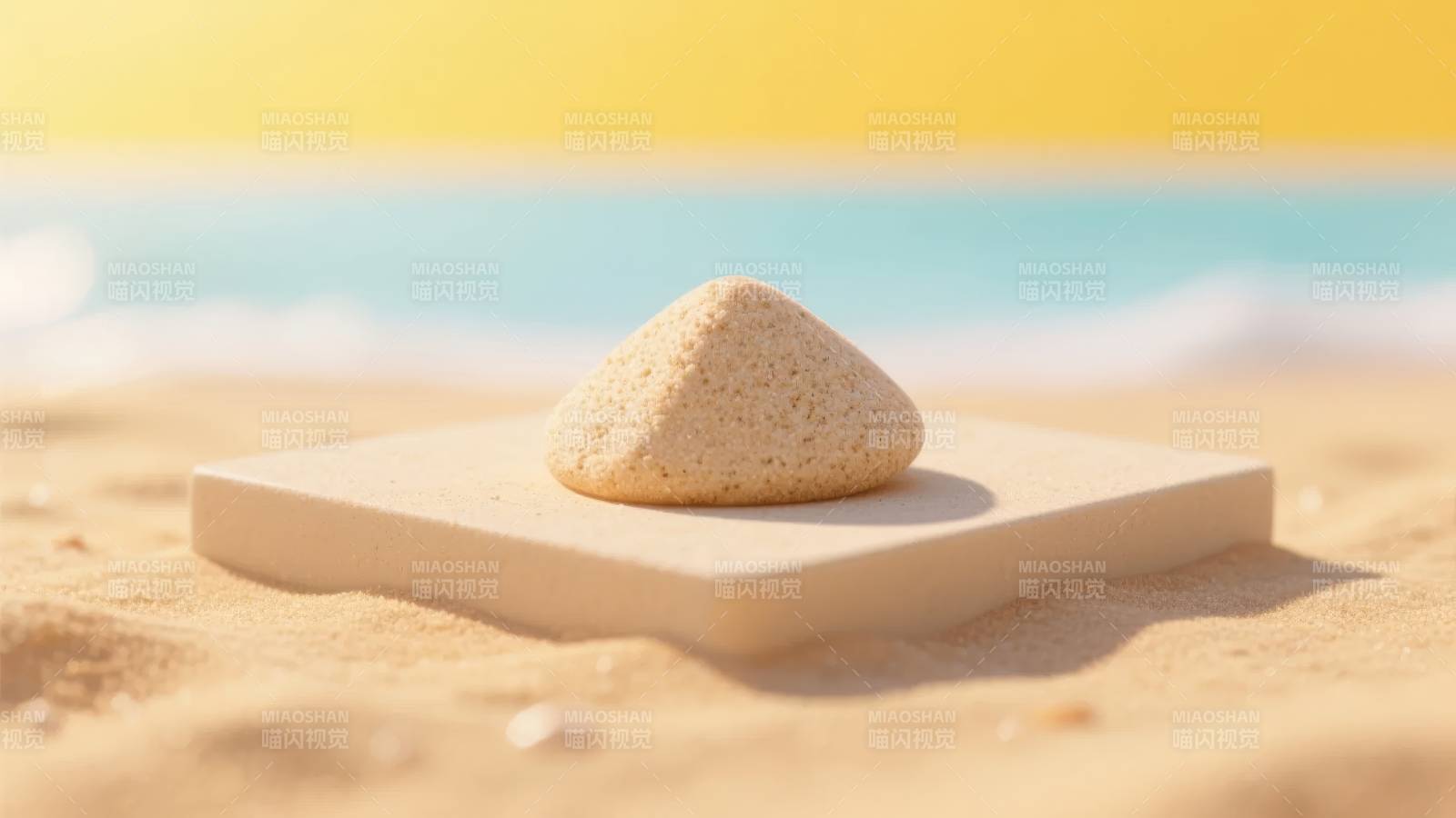 沙堆静置沙滩上图片