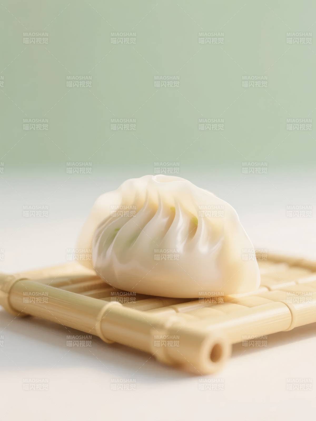 竹垫上的小笼包图片