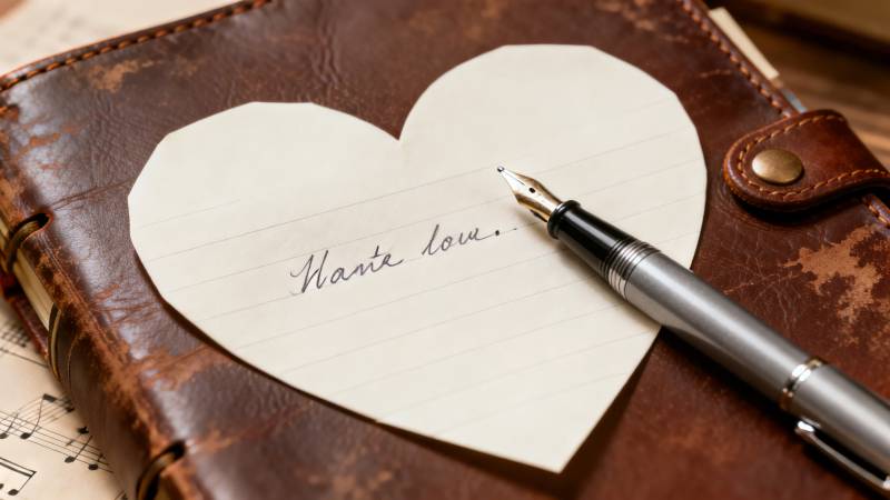 心形纸上的爱意图片