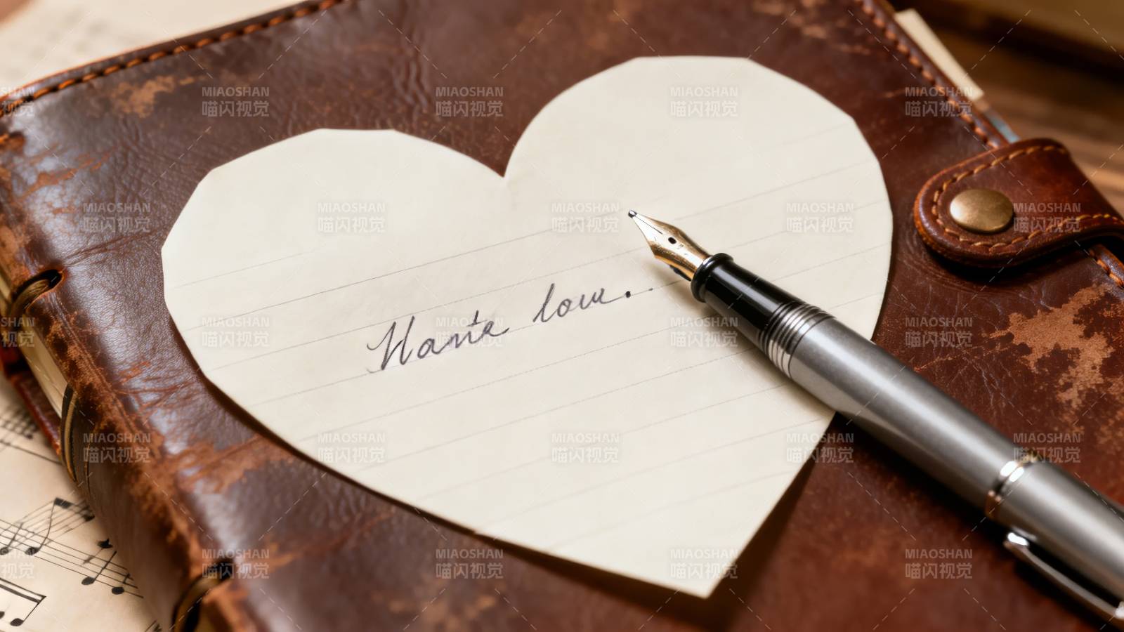 心形纸上的爱意图片