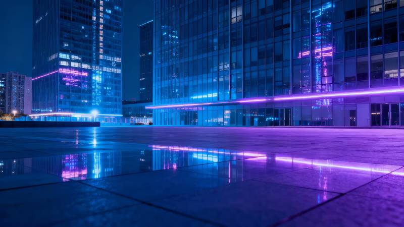 霓虹都市夜景图片