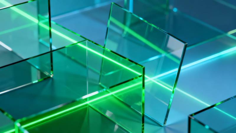 绿色光立方体图片