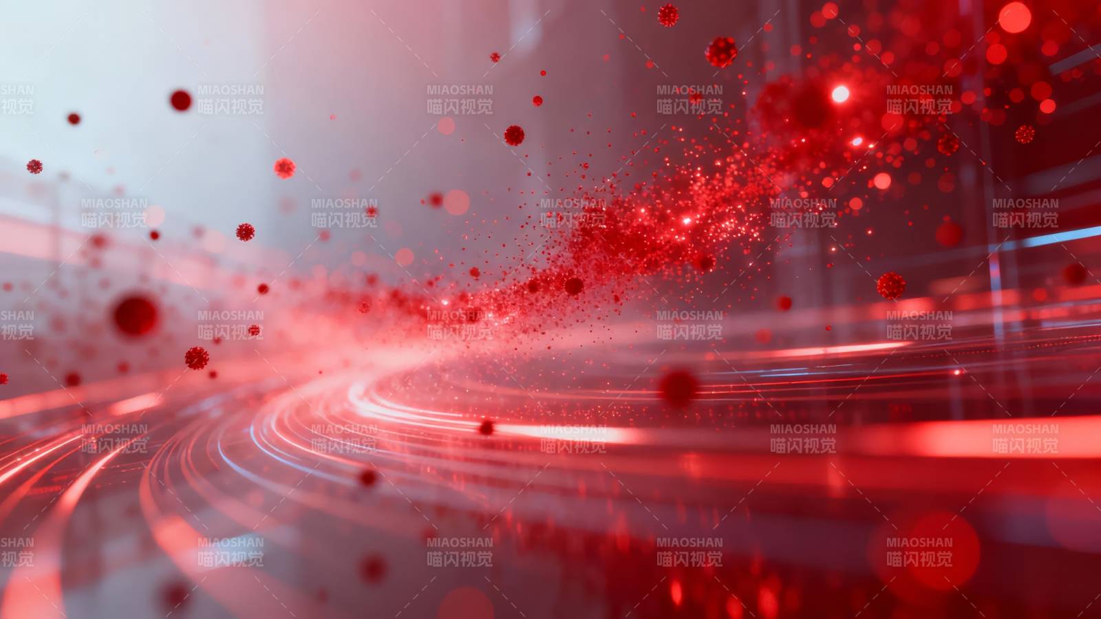 红色光流动态背景图片