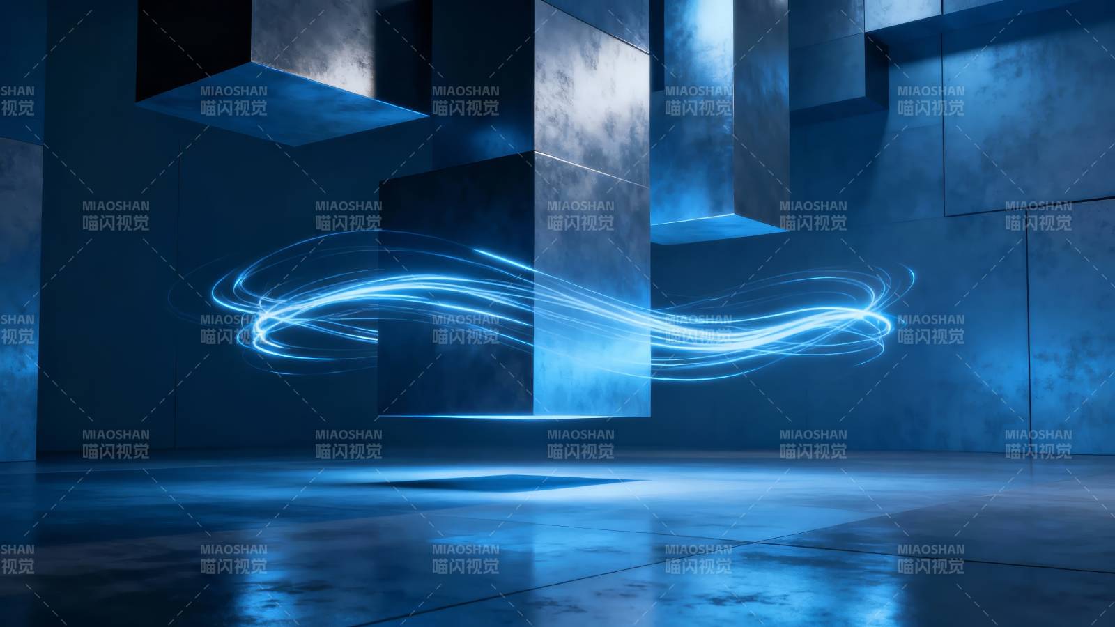 蓝光流线空间图片