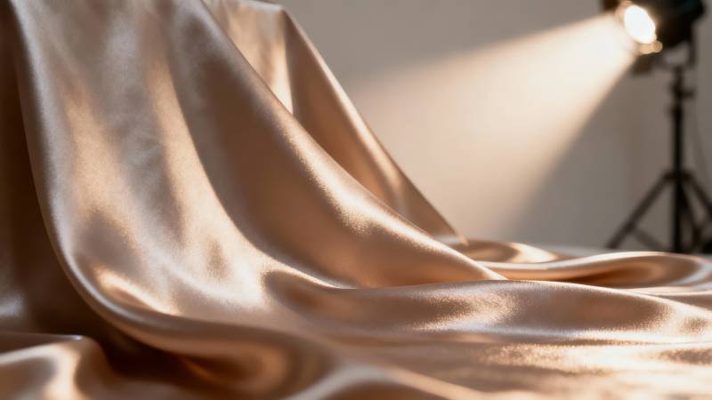 柔光下的金色绸缎图片