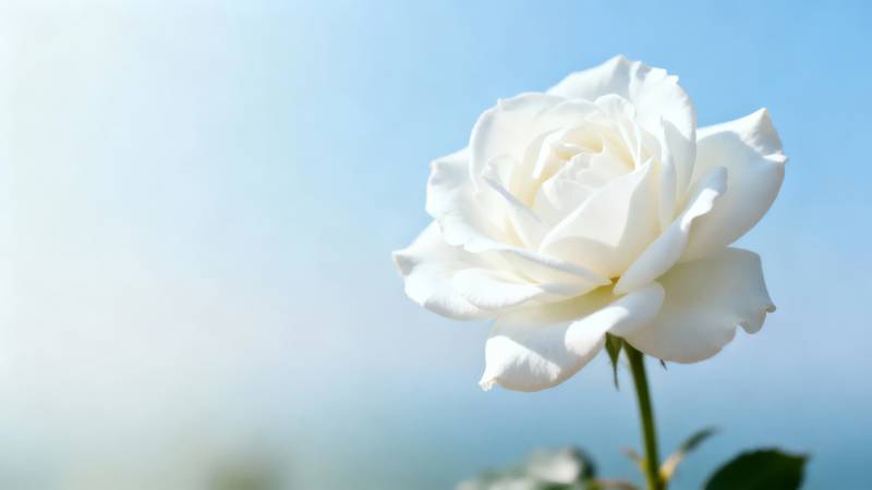 洁白玫瑰绽放图片