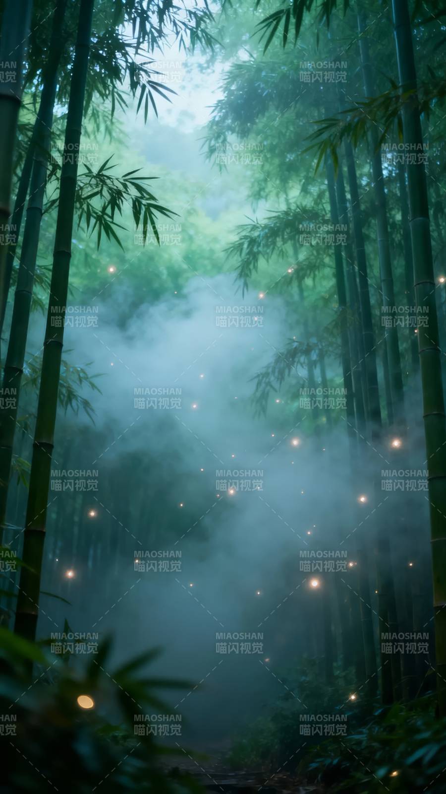 竹林萤火图片