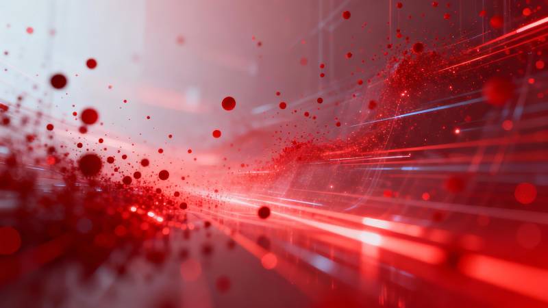 红色粒子流光图片