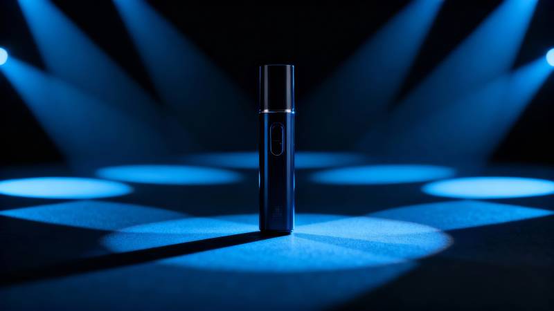 蓝光舞台上的神秘瓶图片